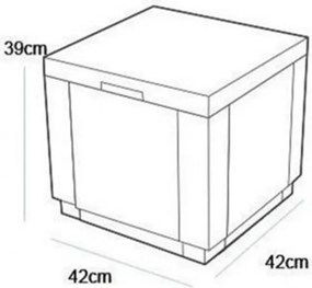 Cube zsámoly, grafit színben, világos szürke párnával