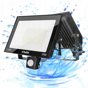 Led Fényvető Halogén Reflektor Lámpa Kültéri Érzékelővel Fehér 100W