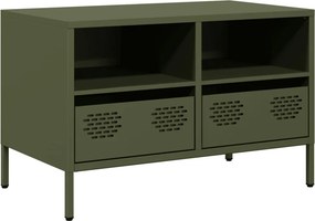 vidaXL olívazöld hidegen hengerelt acél TV-szekrény 68 x 39 x 43,5 cm