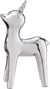 X-MAS kerámia dekor szarvas 18 cm , ezüst