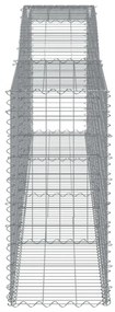 vidaXL 5 db íves horganyzott vas gabion kosár 400x50x100/120 cm