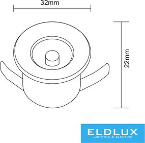 UNIVERSO mini spot lámpatest 1w 4000k 100lm 30° IP20 ∅32×22mm fehér