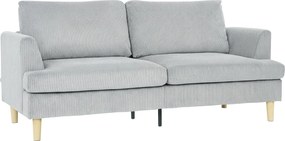 HOMCOM 3 személyes kartámaszos kordszövet kanapé, zsebrugós ülés, nappaliba vagy hálószobába — 188 x 80 x 86 cm, világosszürke | Aosom