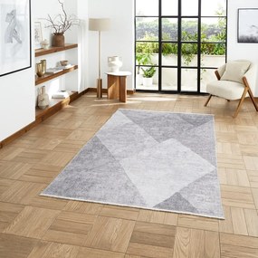 Világosszürke mosható pamutkeverék szőnyeg 122x170 cm Whisper – Think Rugs