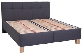 MARIA kárpitozott ágy ágyneműtartóval, matrac nélkül, 180x200 cm, szürke