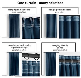 Kék bársony dimout (részleges sötétítő) függöny 140x175 cm Velto – Filumi