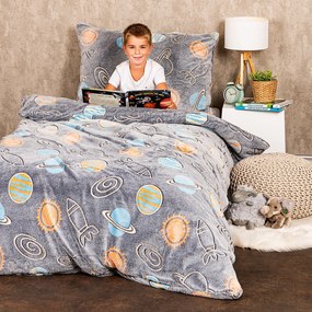 4Home Planetarium világító mikroflanel ágyneműhuzat 140 x 200 cm, 70 x 90 cm