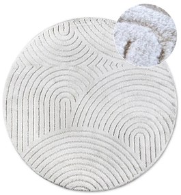 Fehér kerek szőnyeg ø 160 cm Panglao New York White – Elle Decoration