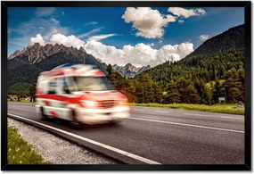 Poszterek keretben 60x40 Mentőautó Száguldó jel