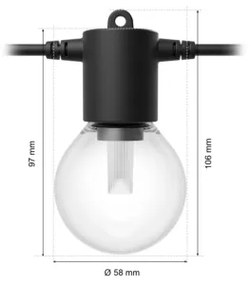 Philips - LED RGBW fényerőszabályozható kültéri fényfüzér Hue FESTAVIA 20xLED 14m IP65