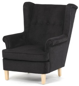 Scaun de relaxare, tapițerie din material negru, AK-388