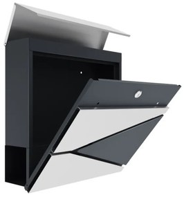 Zárható postaláda, falra, kerítésre szerelhető, ezüst postaláda