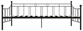 fekete fém kanapéágy-keret 90 x 200 cm