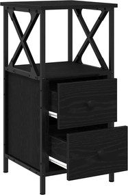 vidaXL Éjjeliszekrény 2 pcs Fekete tölgy 34 x 35,5 x 70 cm Faanyag