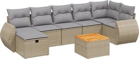 vidaXL 8 részes vegyes bézs polyrattan kerti ülőgarnitúra párnákkal