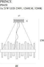 Függeszték Arany PRINCE MAXLIGHT P0420