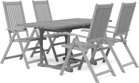 vidaXL 5 részes tömör akácfa kerti étkezőgarnitúra