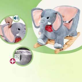 VICTOR elefánt hintajáték, biztonsági övvel, szürke Spielwerk