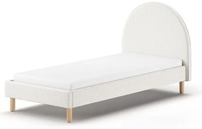 Fehér kárpitozott egyszemélyes ágy ágyráccsal 90x200 cm MOON – Vipack