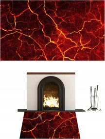 Kandalló Ablak Edzett Üveg Állvány Méret 80x52cm Grafika Pad