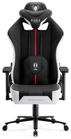 Diablo X-Player 2.0 szövet gamer szék Nagy méret: fehér-fekete