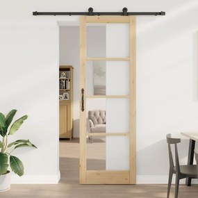 Csúszóajtó ORKDAL Barna 78 x 232 cm Fa és fém
