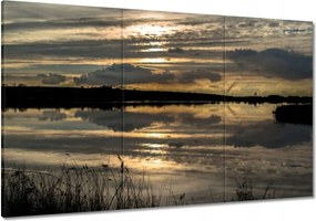 Vászonkép 120x80 Naplemente a tóparton