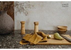 Len konyharuha 65x65 cm Amber Bronze Stripes – Linen Tales