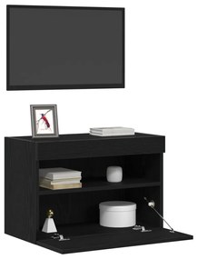 TV faliszekrény LED világítással 2 db Fekete tölgy 60x30x40 cm