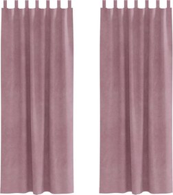 vidaXL Sötétítő függönyök 2 pcs Sötét rózsaszín 140 x 245 cm Bársony