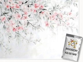 Fotótapéta Cseresznye Virágok Levelek Zöld Hálószoba Nappali Tapéta 250x175