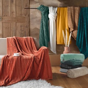 Világoszöld mikroflanel ágytakaró 180x220 cm Arya – douceur d'intérieur