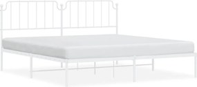 vidaXL fehér fém ágykeret fejtámlával 200 x 200 cm