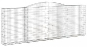 2 db íves horganyzott vas gabion kosár 400x30x140/160 cm