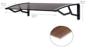 ARTPLAST Bejárati előtető 50x120cm, füst