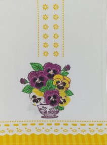 Konyhai törlőkendő Árvácska pamut lengyel termék sárga 0239