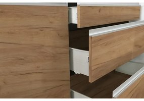 MARINA 240 cm-es konyhablokk, craft tölgy/magasfényű fehér