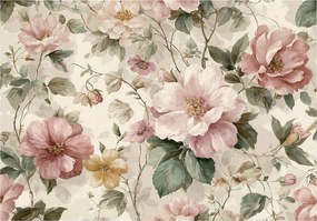 Fotótapéta Virágok Levelek Vintage Hálószoba Nappali Tapéta Flizelina 300x210