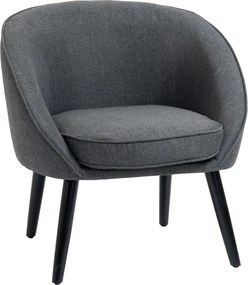 HOMCOM Ülőgarnitúra Koktél Szék Nappali Szék Irodai Szék Kárpitozott Szék Nappalira, Hálószobába, Gyerekszobába, Étkezőbe Modern Vászon Hatású Fa Szür