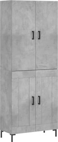 vidaXL betonszürke szerelt fa magasszekrény 69,5 x 34 x 180 cm