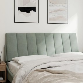 világosszürke bársony fejtámla párna 140 cm