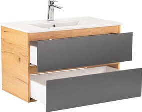 Vario Forte 80 alsó szekrény mosdóval tölgy-antracit