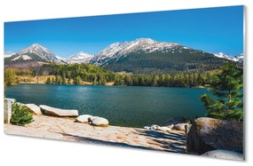 Üvegképek hegyi tó 100x50 cm