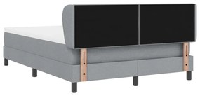Boxspring Ágy Matrac Kivilágított Szürke 140x200 cm Szövet