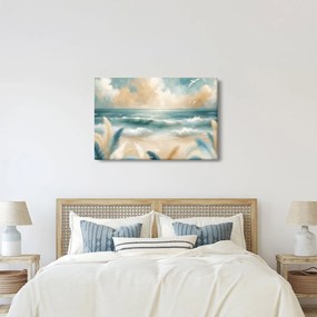 Kép – Festett strand lágy színekben (90x60 cm)