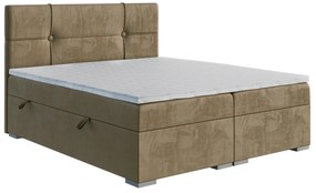 Franciaágy Boxspring 140 cm Gal (sötétbézs) (matraccal és tárolóhellyel). 1043370