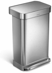 Simplehuman pedálos szemeteskosár 45 l, ezüst