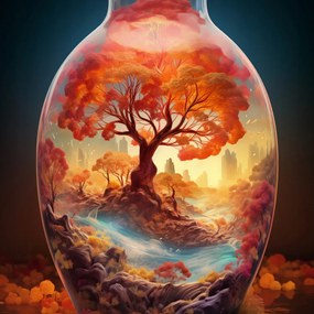 Poszter 90x90cm Az élet fája üvegben