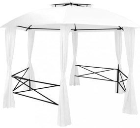 fehér kerti pavilon függönyökkel 360 x 312 x 265 cm 180 g/m²