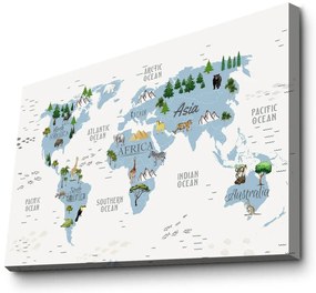 Gyerekszoba kép 45x70 cm Map – Wallity